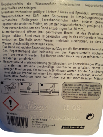 Preview: Fermit Dichtbandage für PVC-Rohre 5 cm × 1,5 m